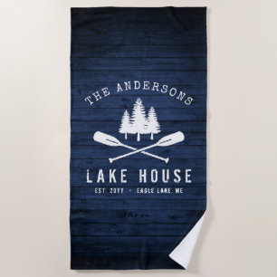 Serviette De Plage Rustic Lake House Boat