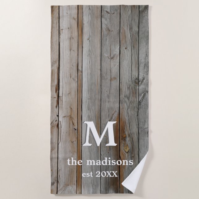 Serviette de plage Rustique Driftwood (Devant)