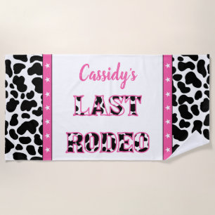 Serviette De Plage Sa Dernière Fête de Bachelorette Disco Cowgirl Rod