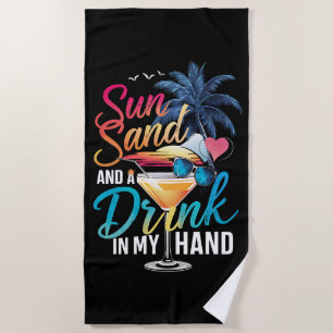 Serviette De Plage Sable de soleil et un verre dans ma croisière sur