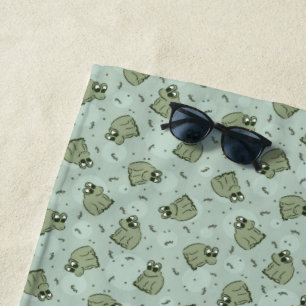 Serviette De Plage Sage Bubble Frogs - laurier vert enfants motif.