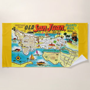Serviette De Plage Salutations de San Juan Porto Rico