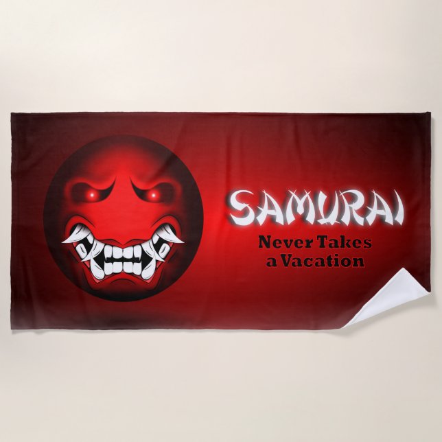 Serviette De Plage Samouraïmoji (Devant)
