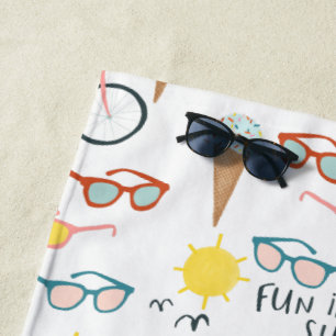 SERVIETTE DE PLAGE S'AMUSER AU SOLEIL FÊTE D'ÉTÉ