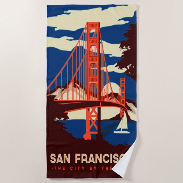 Serviette De Plage San Francisco - La ville près de la baie Poster (Devant)