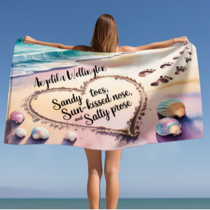 Serviette De Plage Sandy Toes Nez Soleil Baisé Sable Empreintes Sable