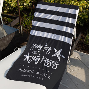 Serviette De Plage Sandy Toes Salty Kisses Destination Mariage Favori