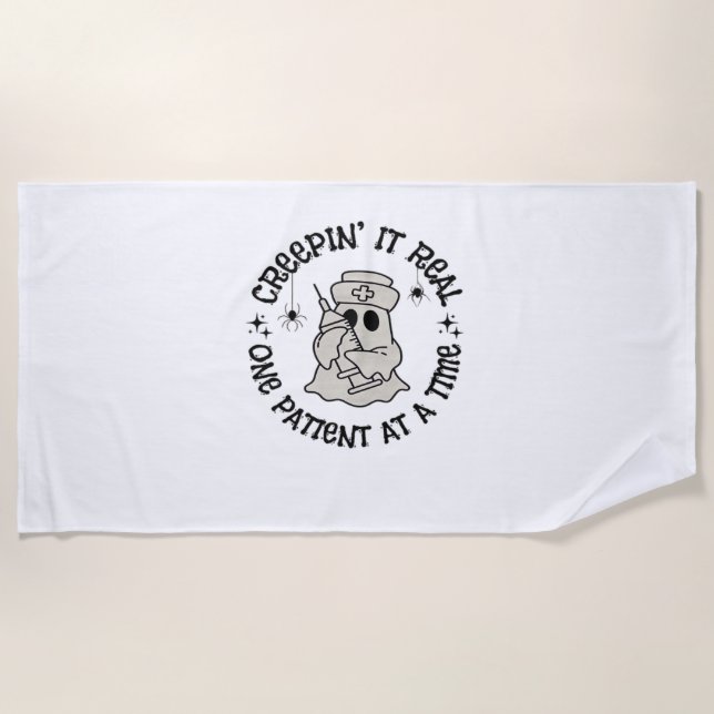 Serviette De Plage Santé Halloween, Le Creeping It Real Un Patient (Devant)