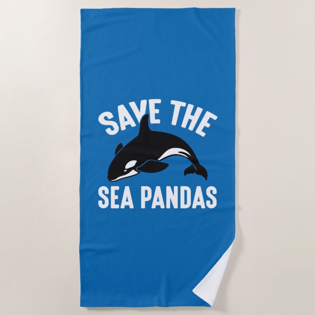 Serviette De Plage Sauvez Les Pandas De Mer (Devant)