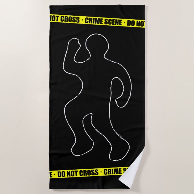 Serviette De Plage Scène de crime drôle (Devant)