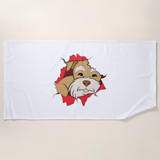 Serviette De Plage Schnauzer miniature (Devant)