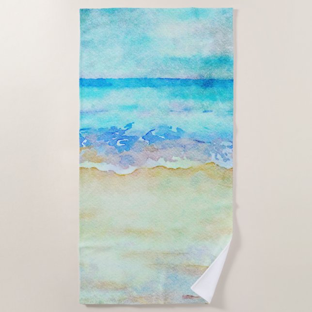 Serviette De Plage *~* Sea Shore AR7 Beach Vagues nautiques Surf Beac (Devant)