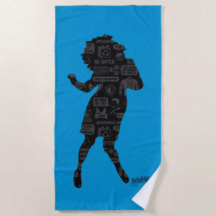 Serviette De Plage Seinfeld   Elaine Danse Silhouette