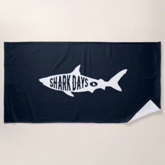 Serviette De Plage Semaine du requin Amis des requins Typographie Art