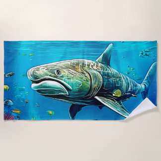 Serviette De Plage Shark Ocean Predator Art