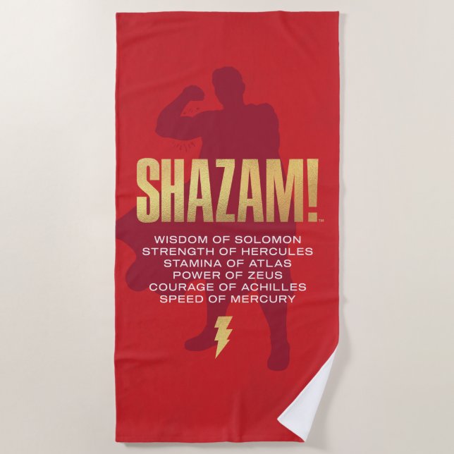 Serviette De Plage SHAZAM ! Furie des dieux | Silhouette Flexante (Devant)