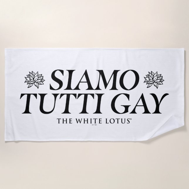 Serviette De Plage Siamo Tutti Gay - Le Lotus Blanc (Devant)
