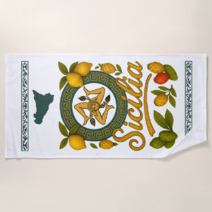 Serviette de plage Sicilia Trinacria