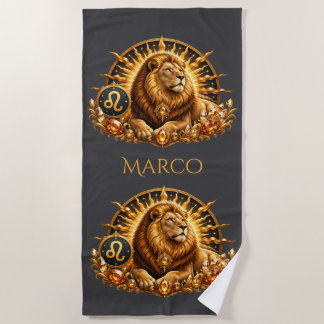 Serviette De Plage Signe du zodiaque Lion Personnalisé