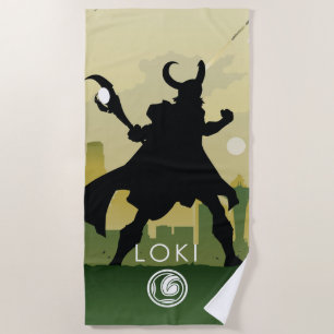 Serviette De Plage Silhouette héroïque de Loki
