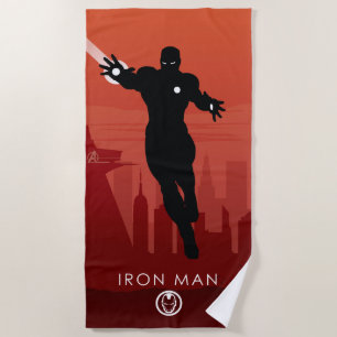 Serviette De Plage Silhouette héroïque d'Iron Man