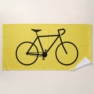 Serviette De Plage Silhouette noire d'une bicyclette