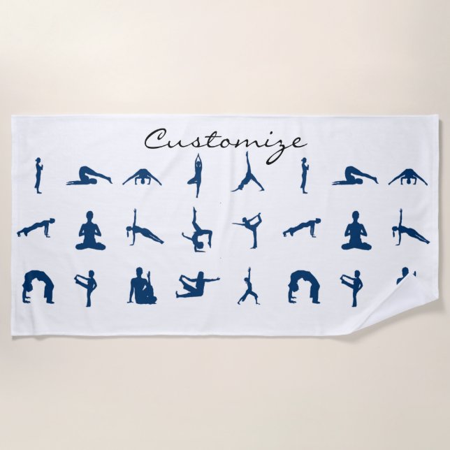 Serviette De Plage Silhouette Yoga Possède Thunder_Cove (Devant)