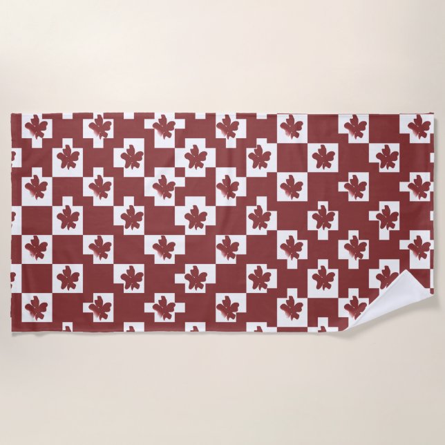 Serviette De Plage Silhueta de flores em padrão. (Devant)