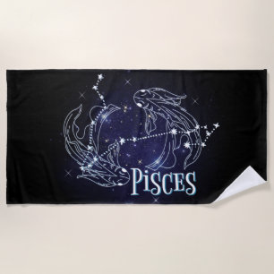 Serviette De Plage SIM A Pisces Zodiac.SIGNE Zodiaque À La Mode Pisce
