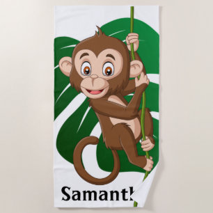 Serviette De Plage Singe sur une vigne Design Beach Towne