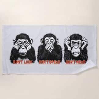 Serviette De Plage singes sages