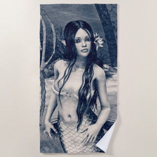 Serviette De Plage Sirène Vintage Ancienne Photo Art Fantastique