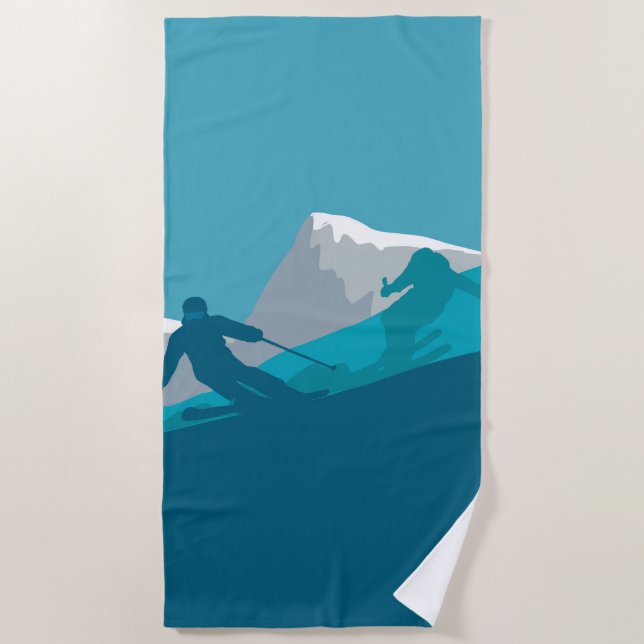 Serviette De Plage Ski alpin (Devant)