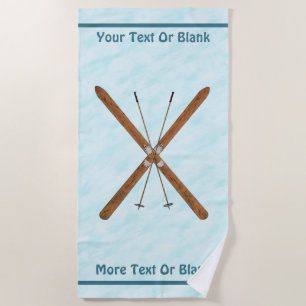Serviette De Plage Skis De Fond Sur Neige