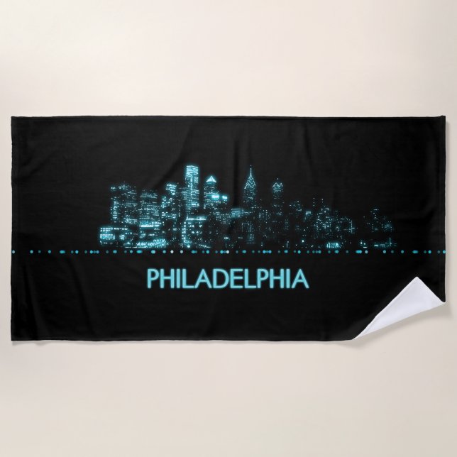 Serviette De Plage Skyline Philadelphie (Devant)