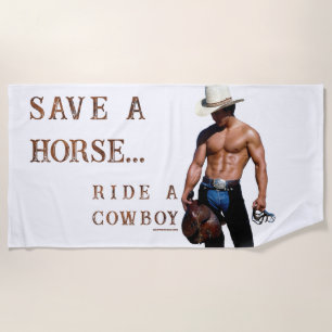 Serviette De Plage SlipperyJoe's Save a horse Ride A Cowboy casquette