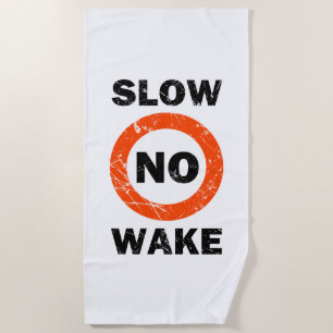 Serviette De Plage SLOKE NO WAKE Grunge Style de signalisation nautiq
