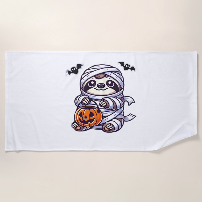 Serviette De Plage Sloth Halloween Mummy Kids Femmes Hommes Sloth Cla (Devant)