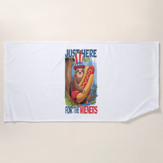 Serviette De Plage Sloth Hot Dog 4 juillet BBQ