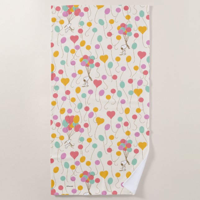 Serviette De Plage Snoopy Bunches of Balloons Motif (Devant)