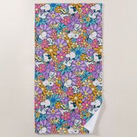 Snoopy & Motif de fleurs de bois