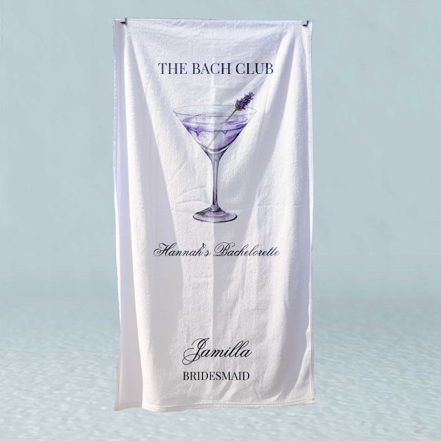 Serviette De Plage Social Club Lavender Cocktail The Bach Girls Trip (Personalized Beach Towel)