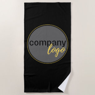SERVIETTE DE PLAGE SOCIÉTÉ MODERNE ENTREPRISE PROPRE LOGO NOIR