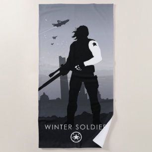 Serviette De Plage Soldat de l'Hiver Silhouette Héroïque