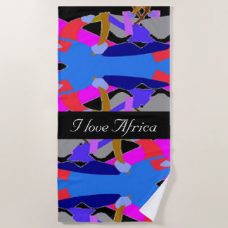 Serviette De Plage Soleil Afrocentré et amusant