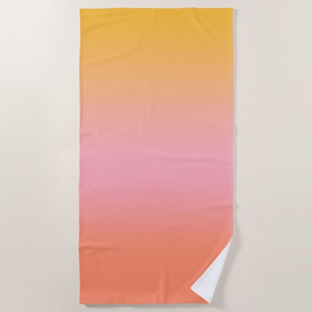 Serviette De Plage Soleil Ombre dégradé rose (Devant)