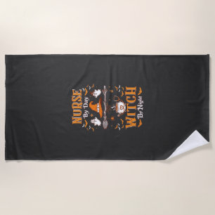 Serviette De Plage Sorcière de jour de garde de nuit Halloween Chapea