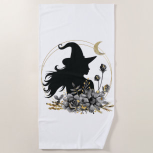 Serviette De Plage Sorcière d'Halloween contemporaine moderne