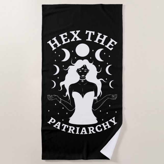 Serviette De Plage Sorcière féministe - Hex le patriarcat II (Devant)
