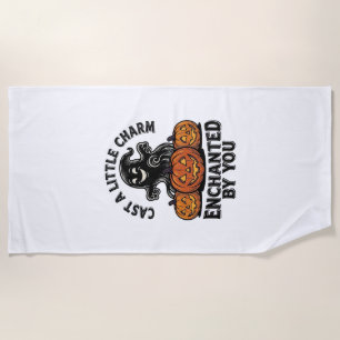 Serviette De Plage Sortilège d'amour Fantôme Art de citrouille vintag